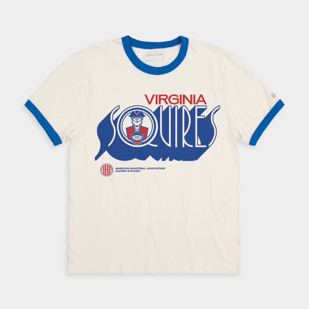 ABA Virginia Squires Throwback Wordmark Ringer Tee