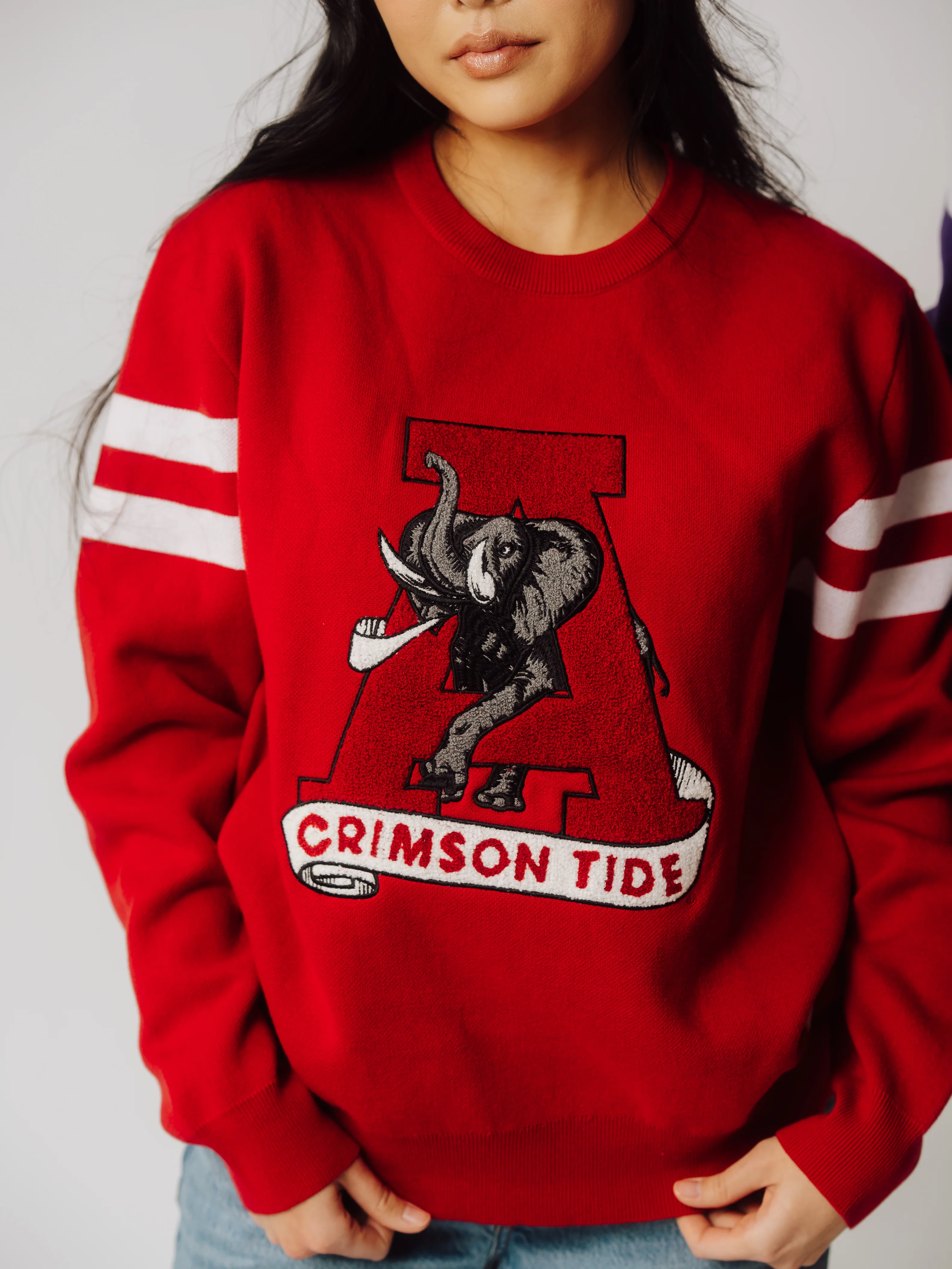 Alabama Crimson Tide Vintage Logo Knit Sweater - Image 3