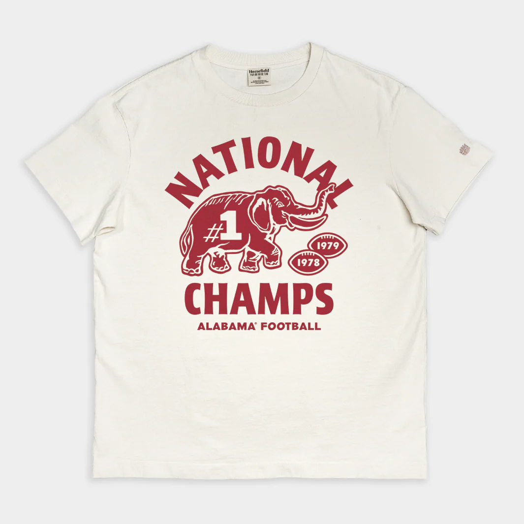 Alabama Football 1978 and 1979 Champs Vintage Heavyweight Tee
