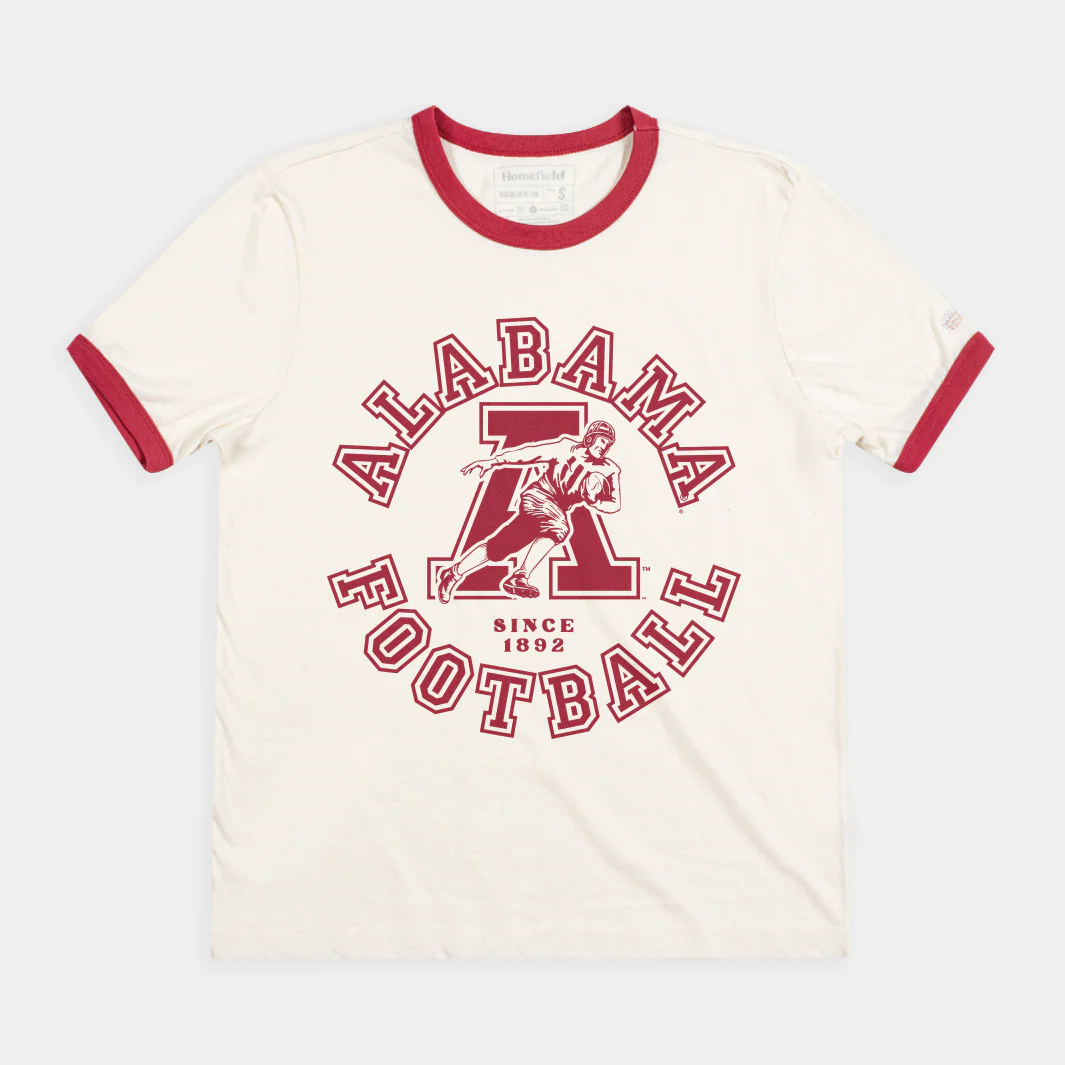 Alabama Football Midcentury Vintage Logo Ringer Tee