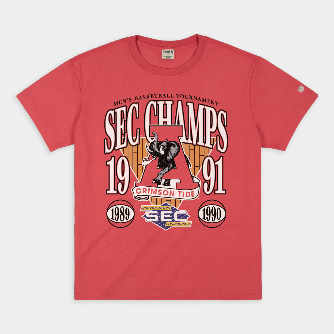Alabama Men's Basketball SEC 1989-1991 Championships Heavyweight Tee