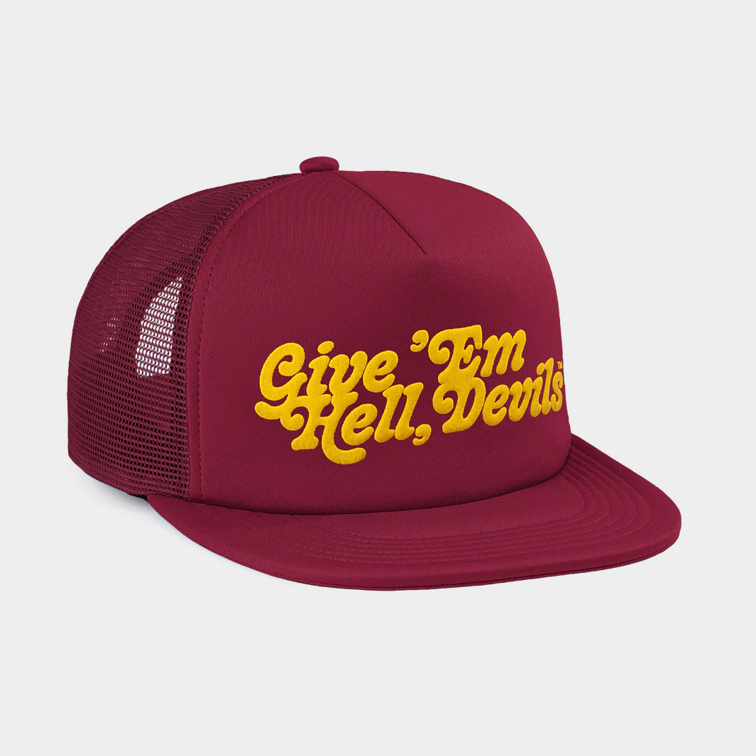 Arizona State "Give 'em Hell" Puff Ink Trucker Hat - Image 2