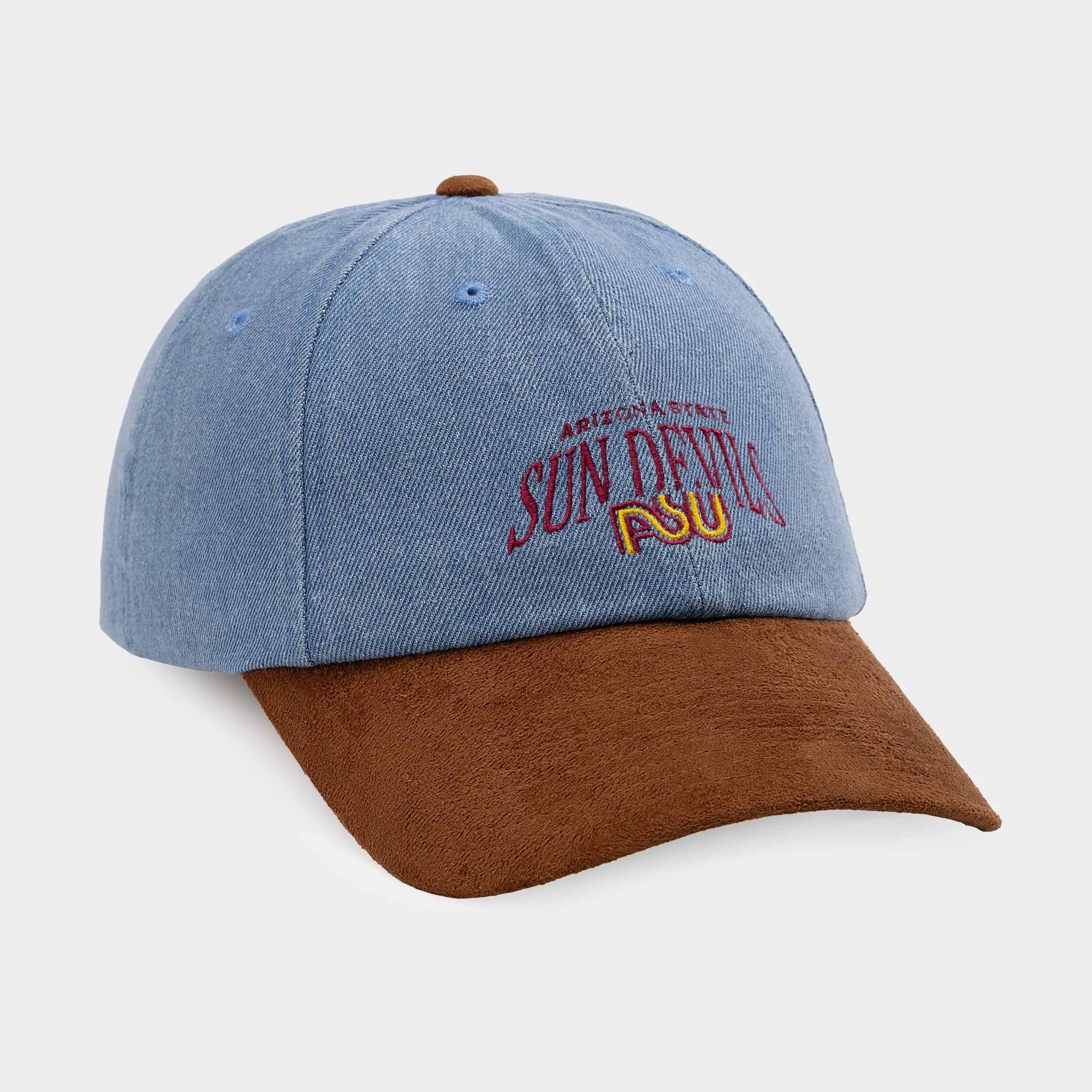 Arizona State Sun Devils Denim and Suede Dad Hat - Image 2