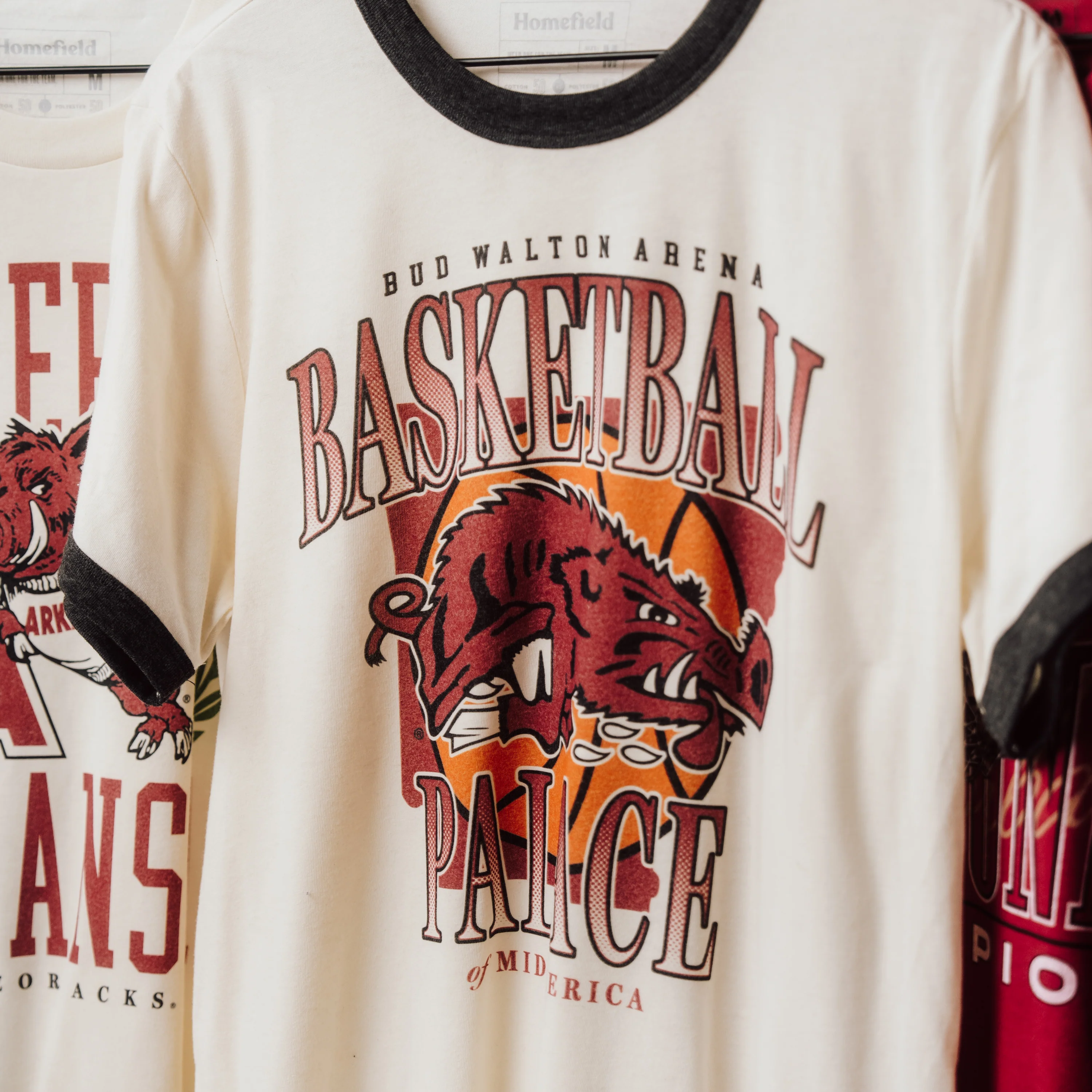 Arkansas Razorbacks "Basketball Palace" Ringer Tee - Image 2