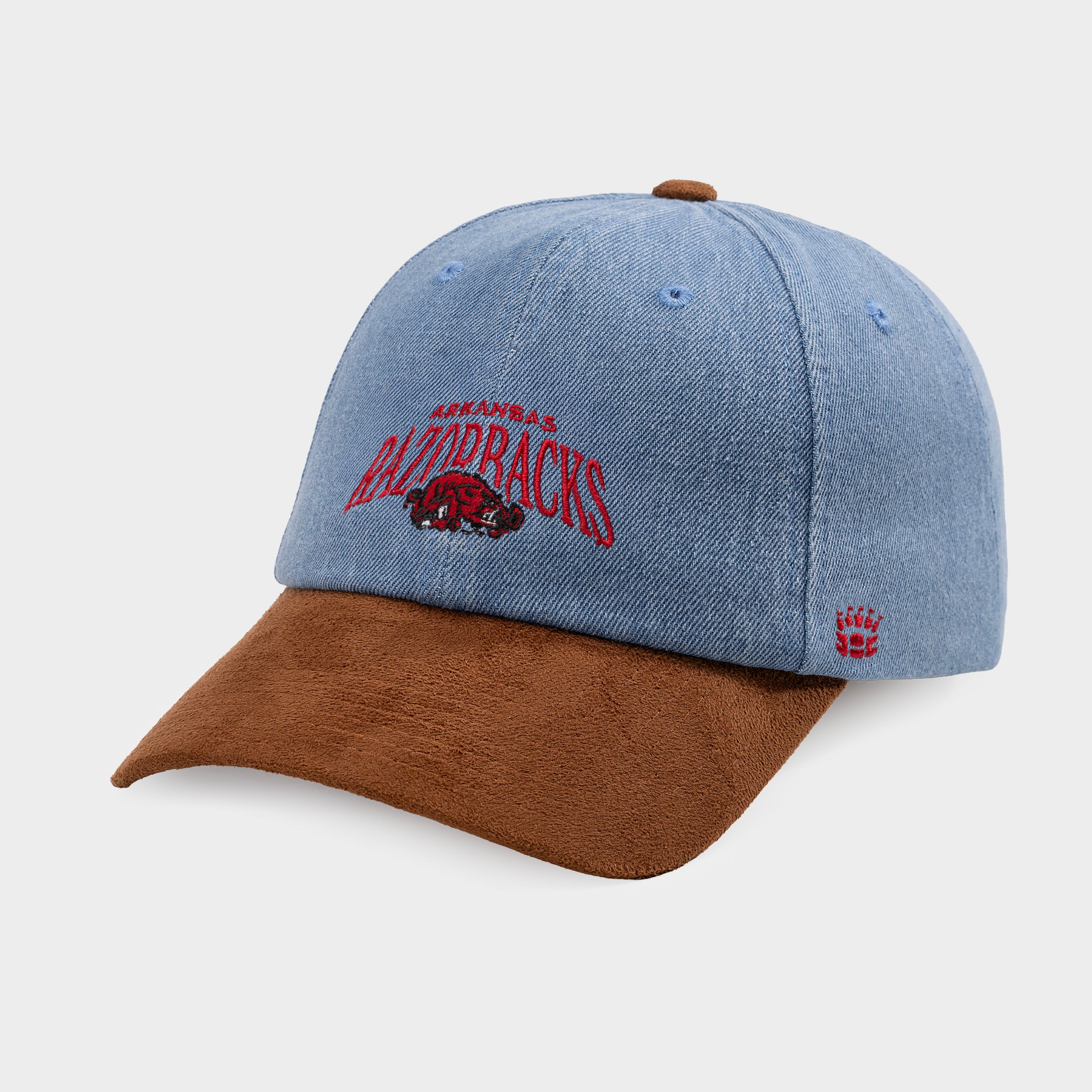 Arkansas Razorbacks Denim and Suede Dad Hat
