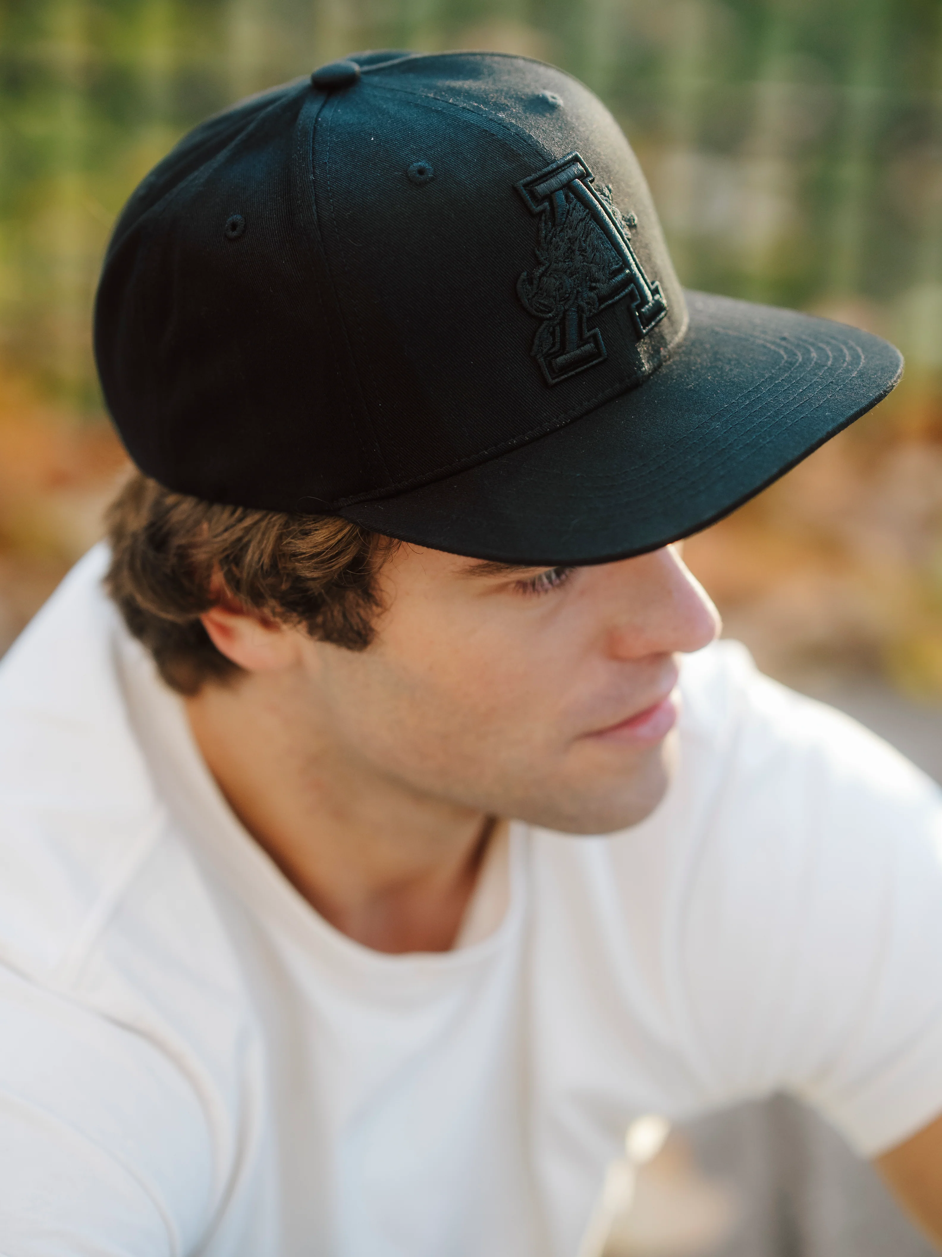 Arkansas Razorbacks Logo Blackout Snapback Hat - Image 4