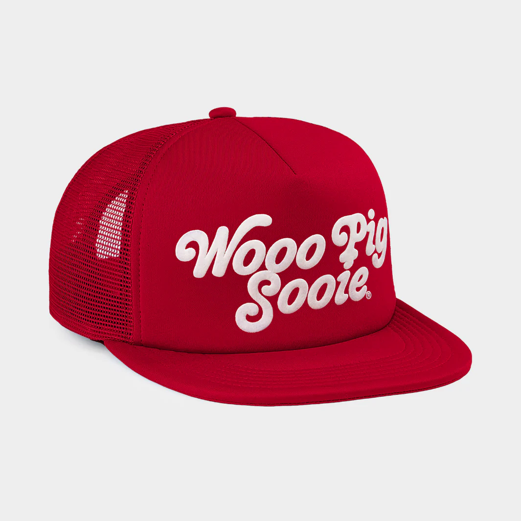Arkansas "Woo Pig Sooie" Puff Ink Trucker Hat - Image 2