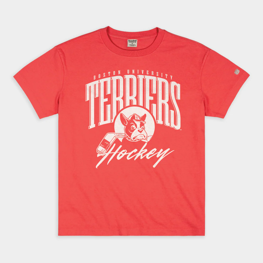 Boston U Terriers Retro Hockey Vintage Heavyweight Tee