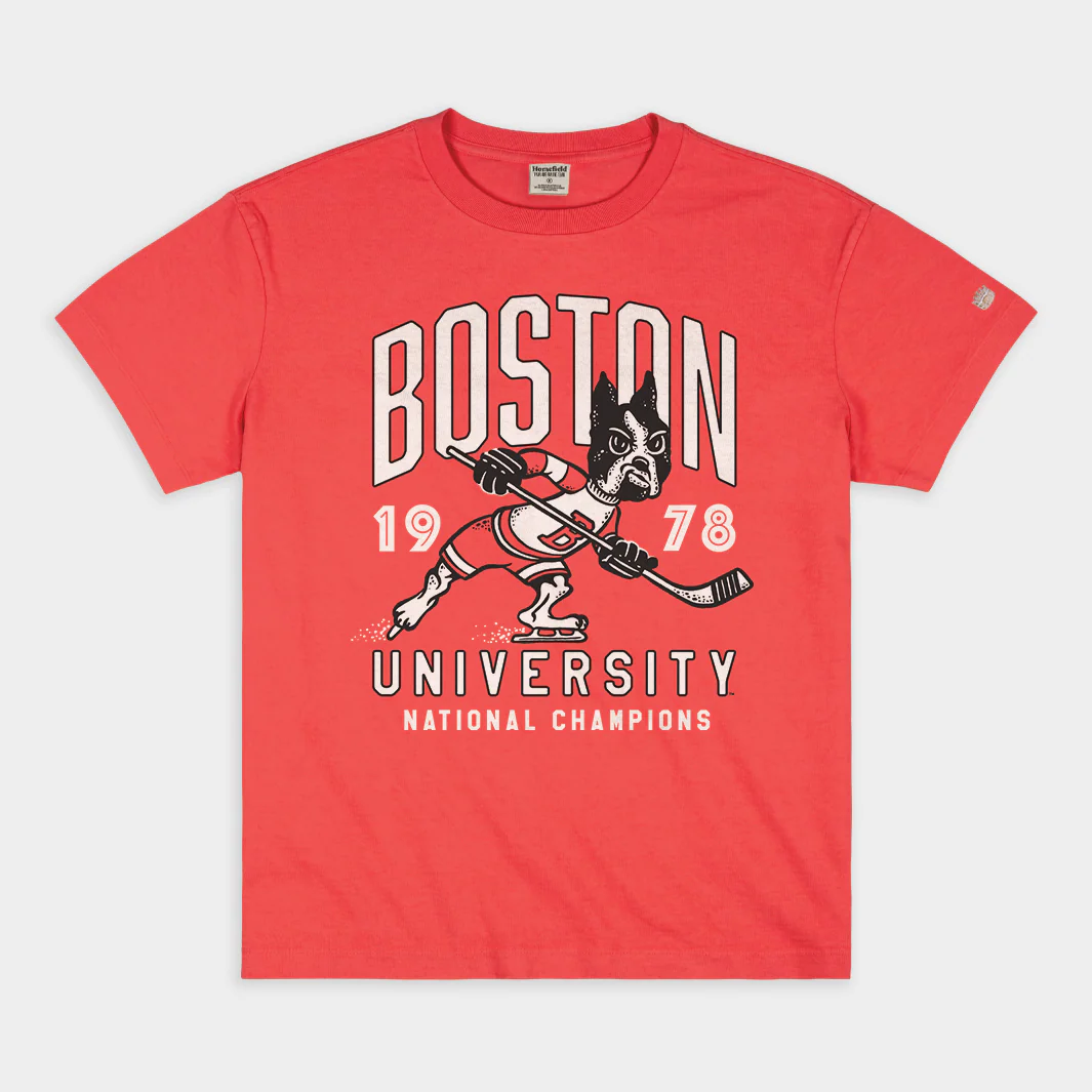 BU Terriers 1978 Hockey National Champions Vintage Heavyweight Tee