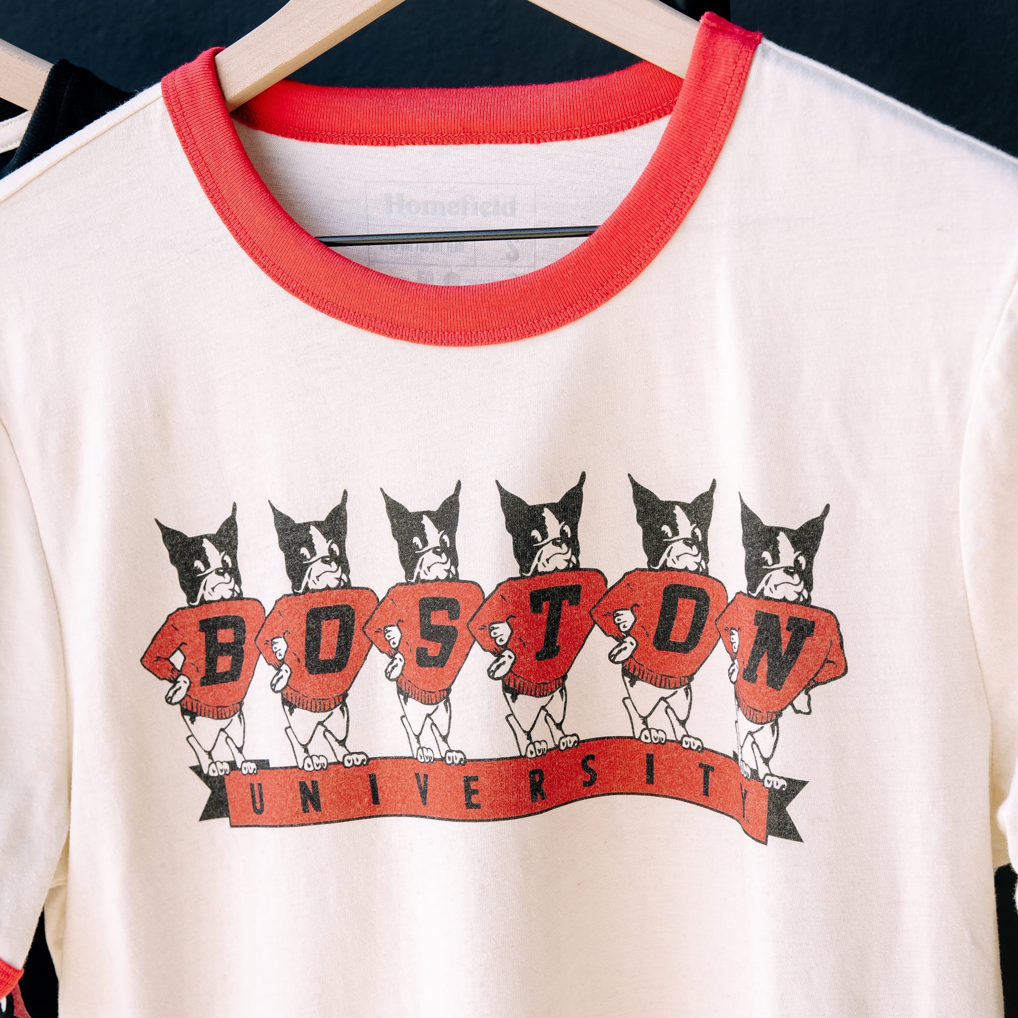 BU Terriers Vintage "Boston" Mascots Ringer Tee - Image 2