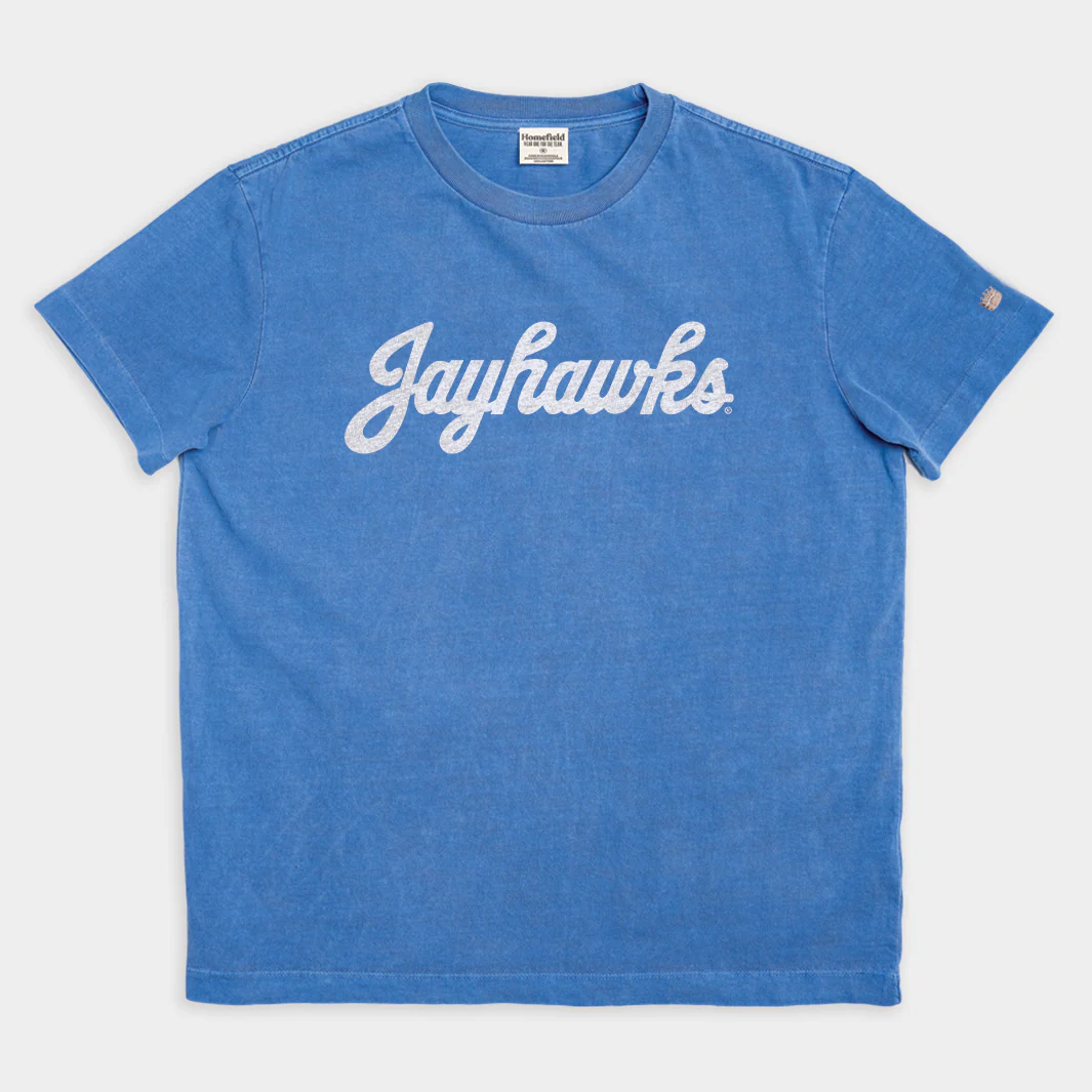 Classic Kansas Jayhawks Baseball Script Heavyweight Tee