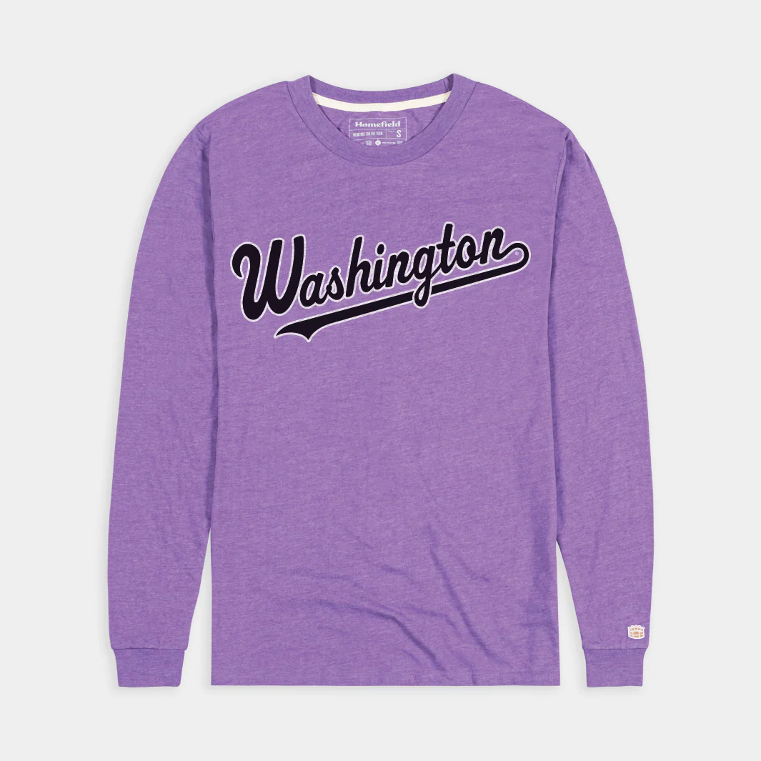 Classic Washington Huskies Baseball Script Long Sleeve