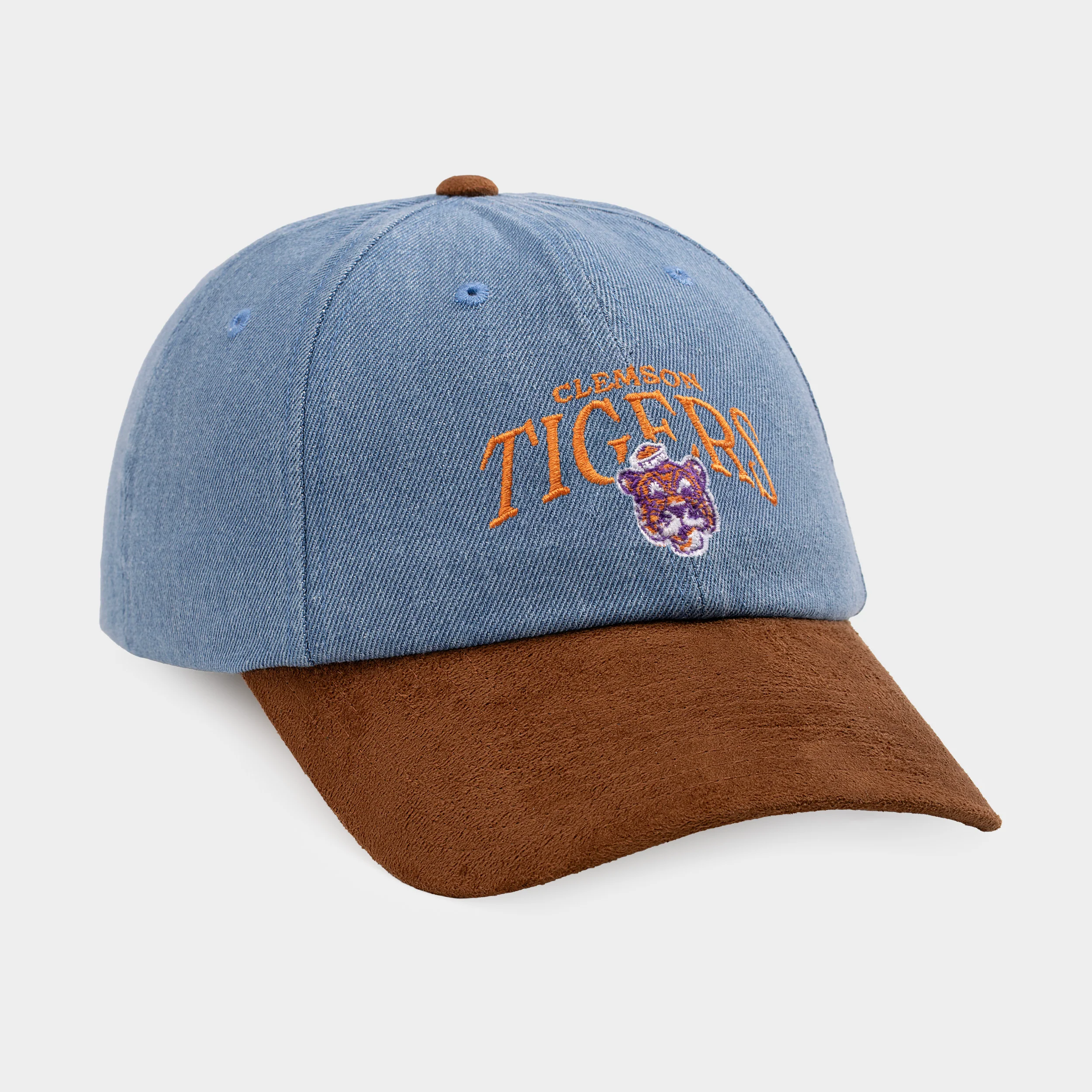 Clemson Tigers Denim and Suede Dad Hat - Image 2