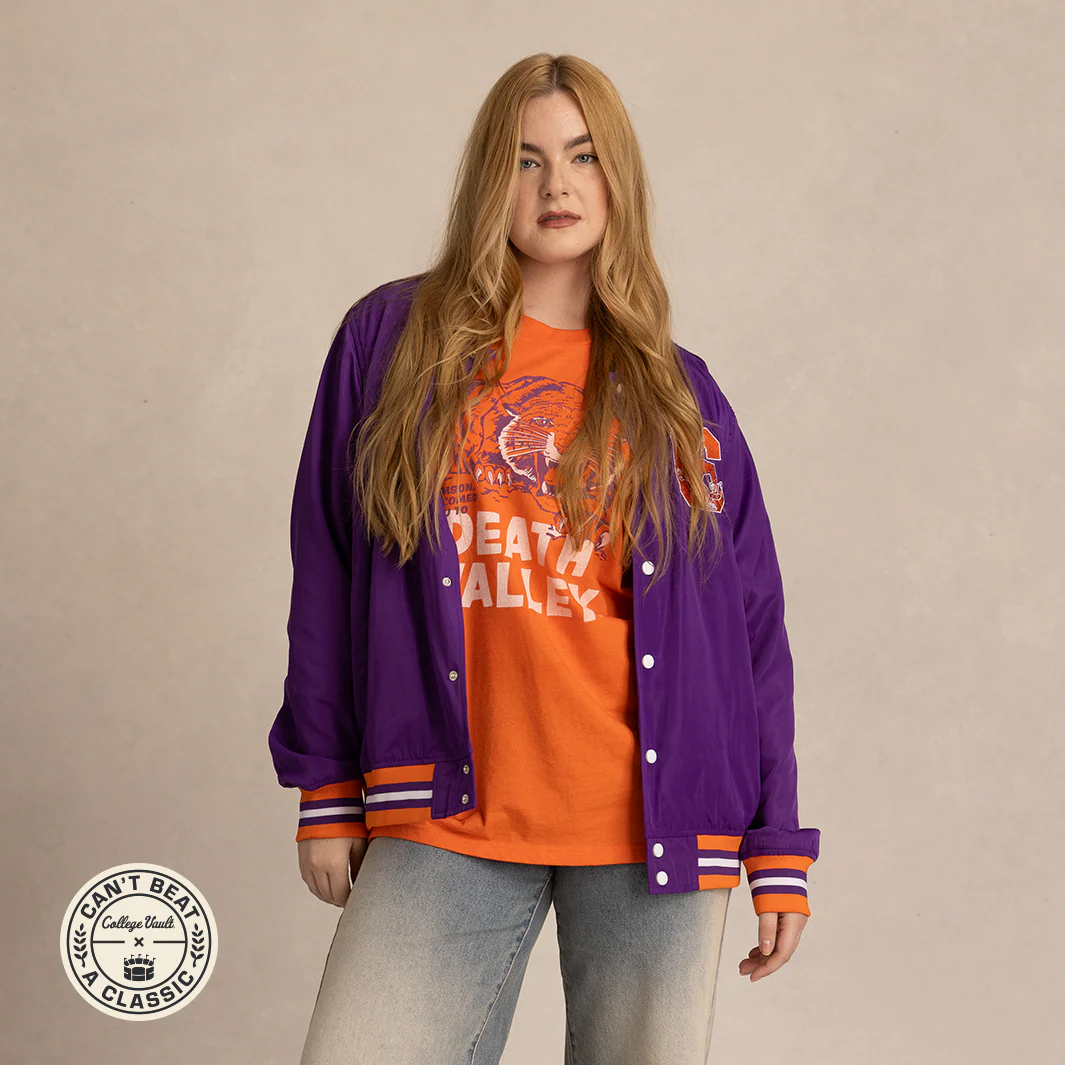 Clemson Tigers Vintage-Inspired Bomber Jacket - Image 3