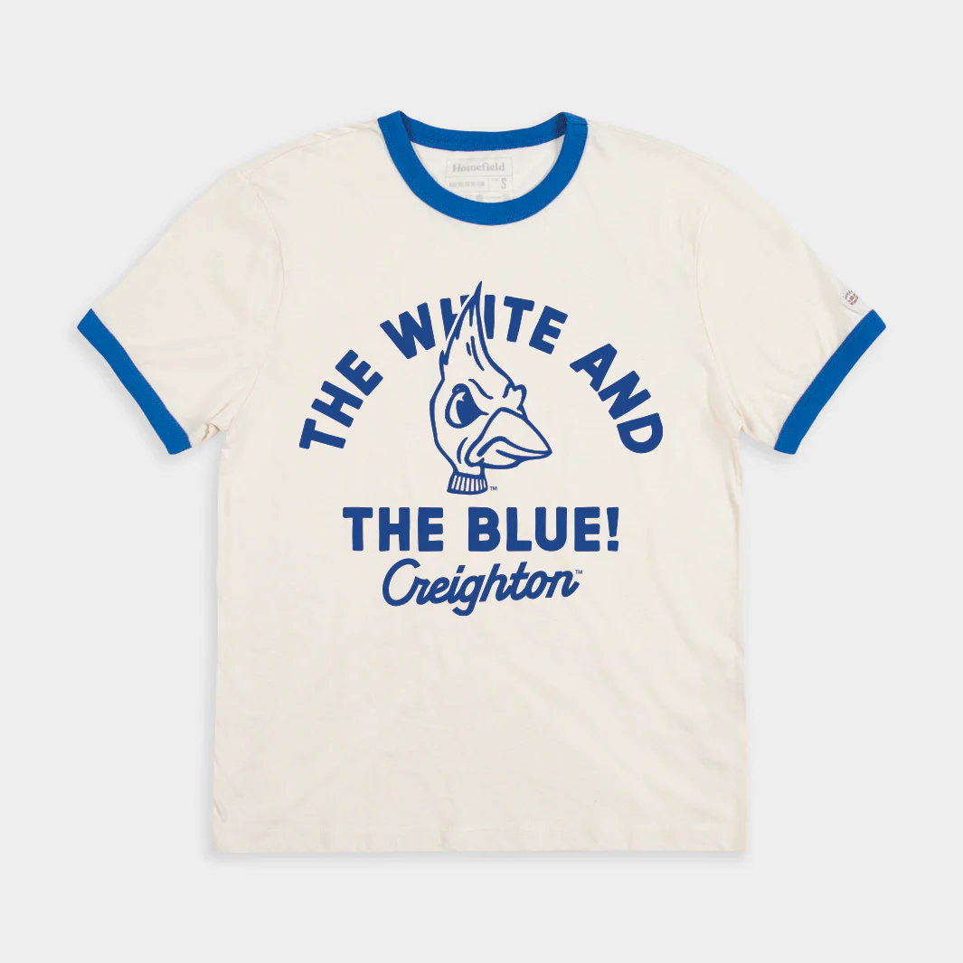 Creighton Bluejays "The White and the Blue!" Ringer Tee