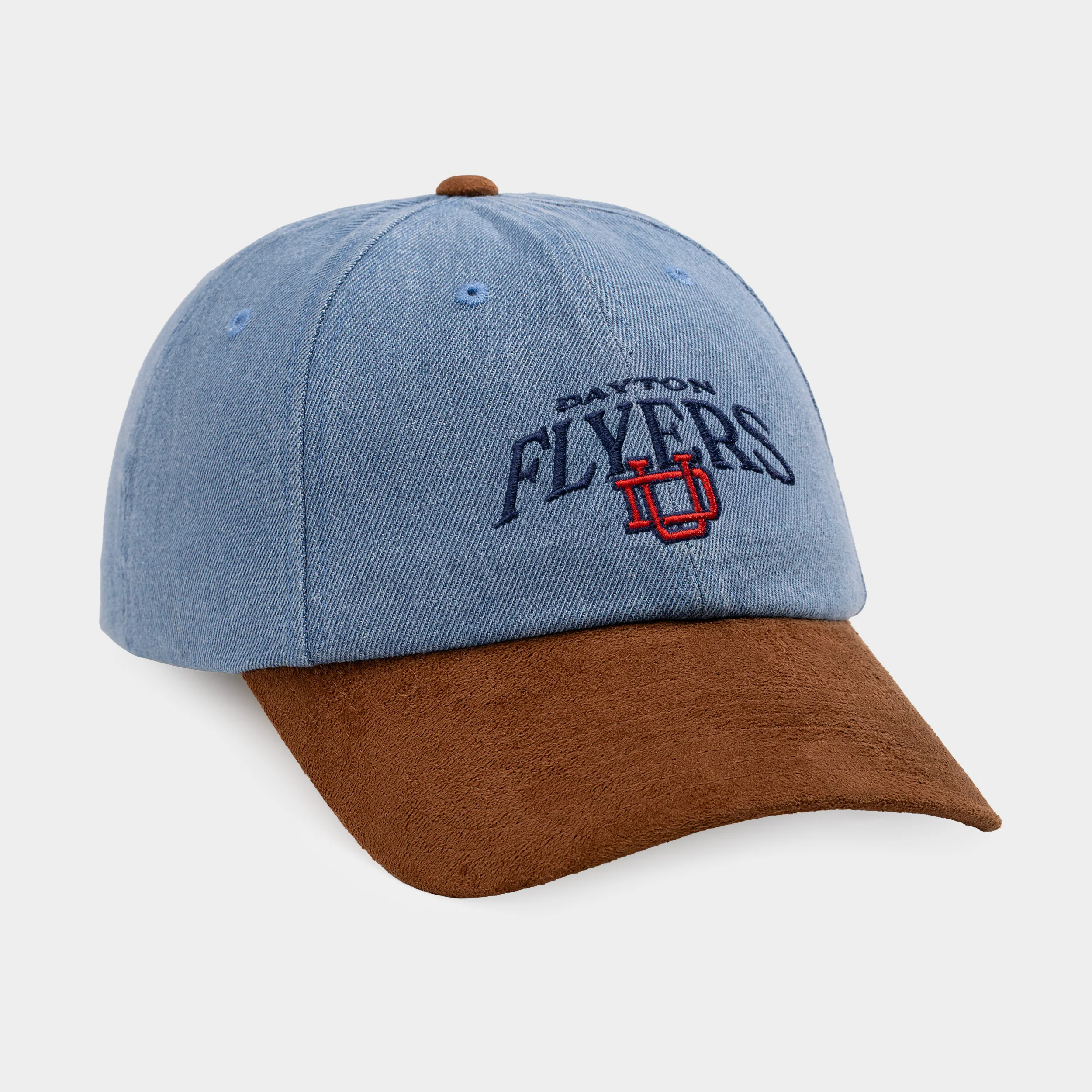 Dayton Flyers Denim and Suede Dad Hat - Image 2