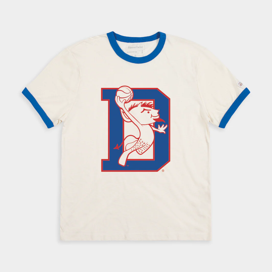 DePaul Blue Demons Basketball Retro Dunking Mascot Ringer Tee
