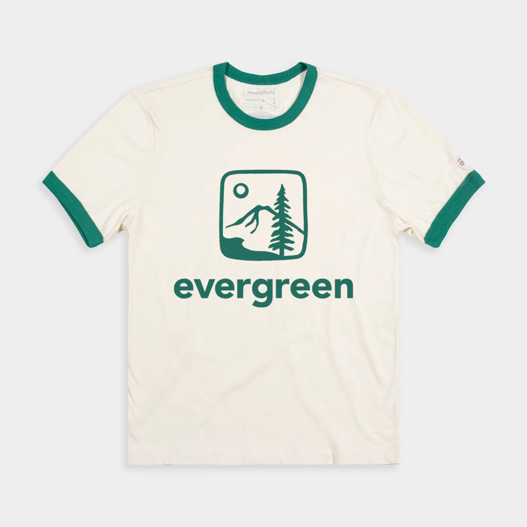 The Evergreen State College Retro-Inspired Logo Ringer Tee