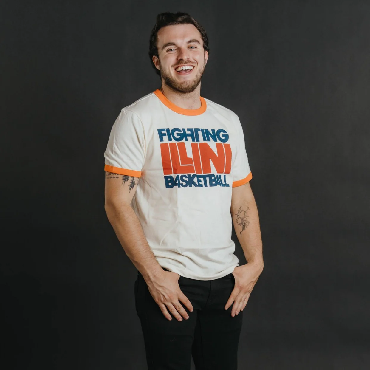Fighting Illini Basketball Retro Ringer Tee - Image 2