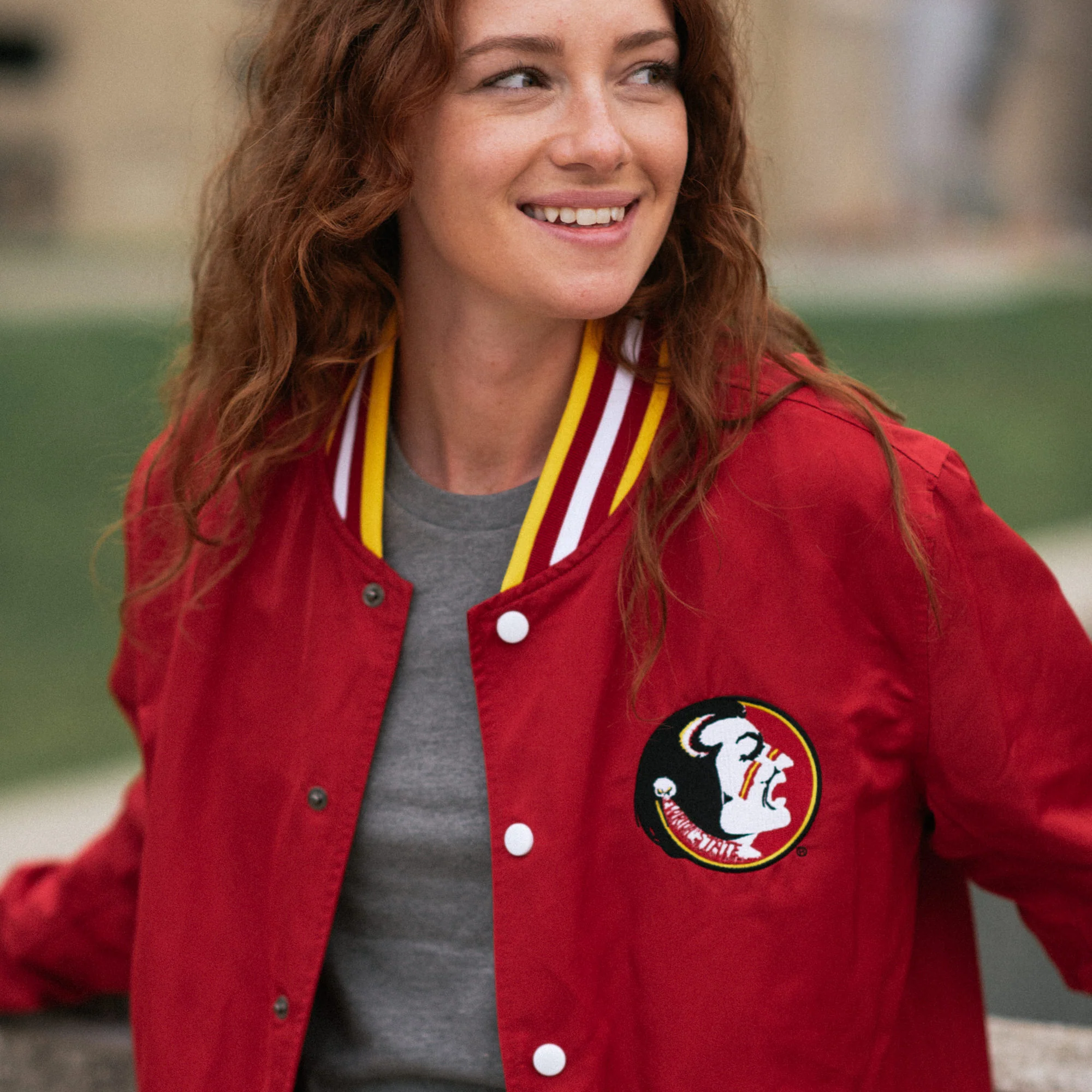 Florida State Seminoles Vintage Logo Bomber Jacket - Image 3