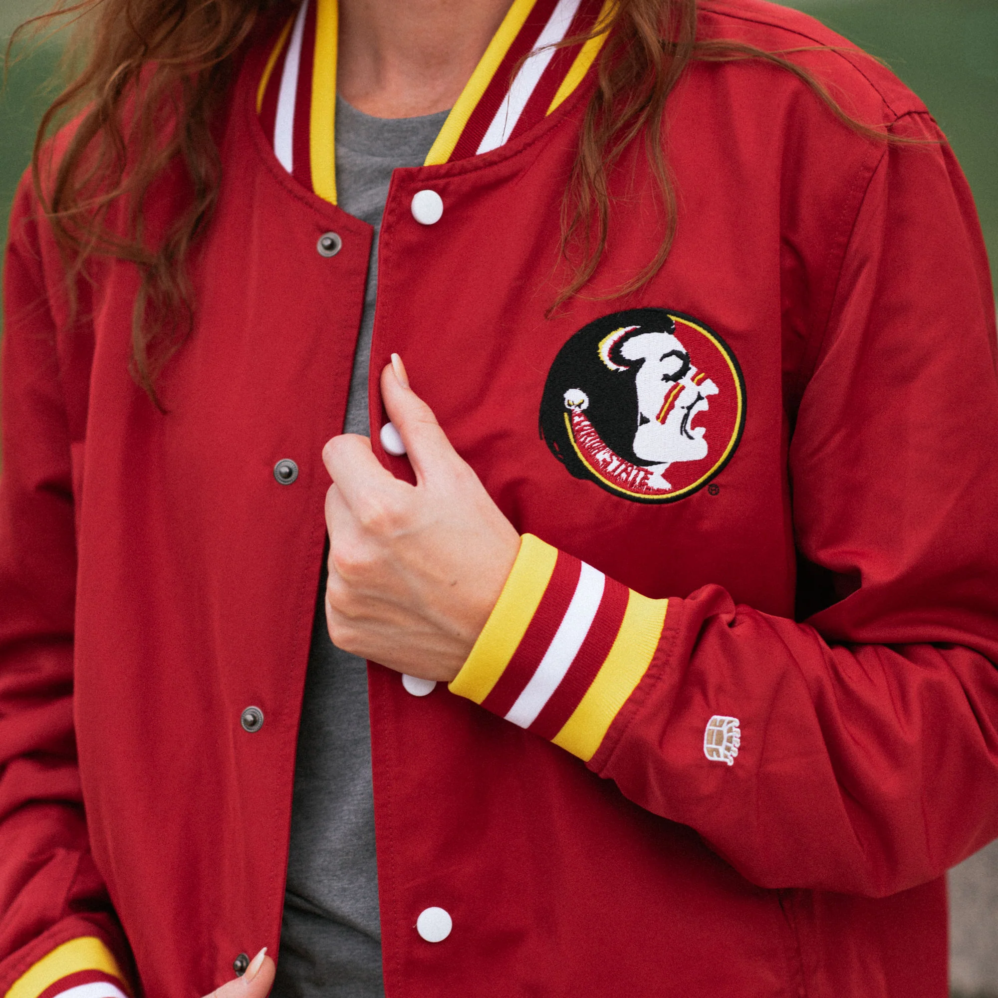 Florida State Seminoles Vintage Logo Bomber Jacket - Image 5