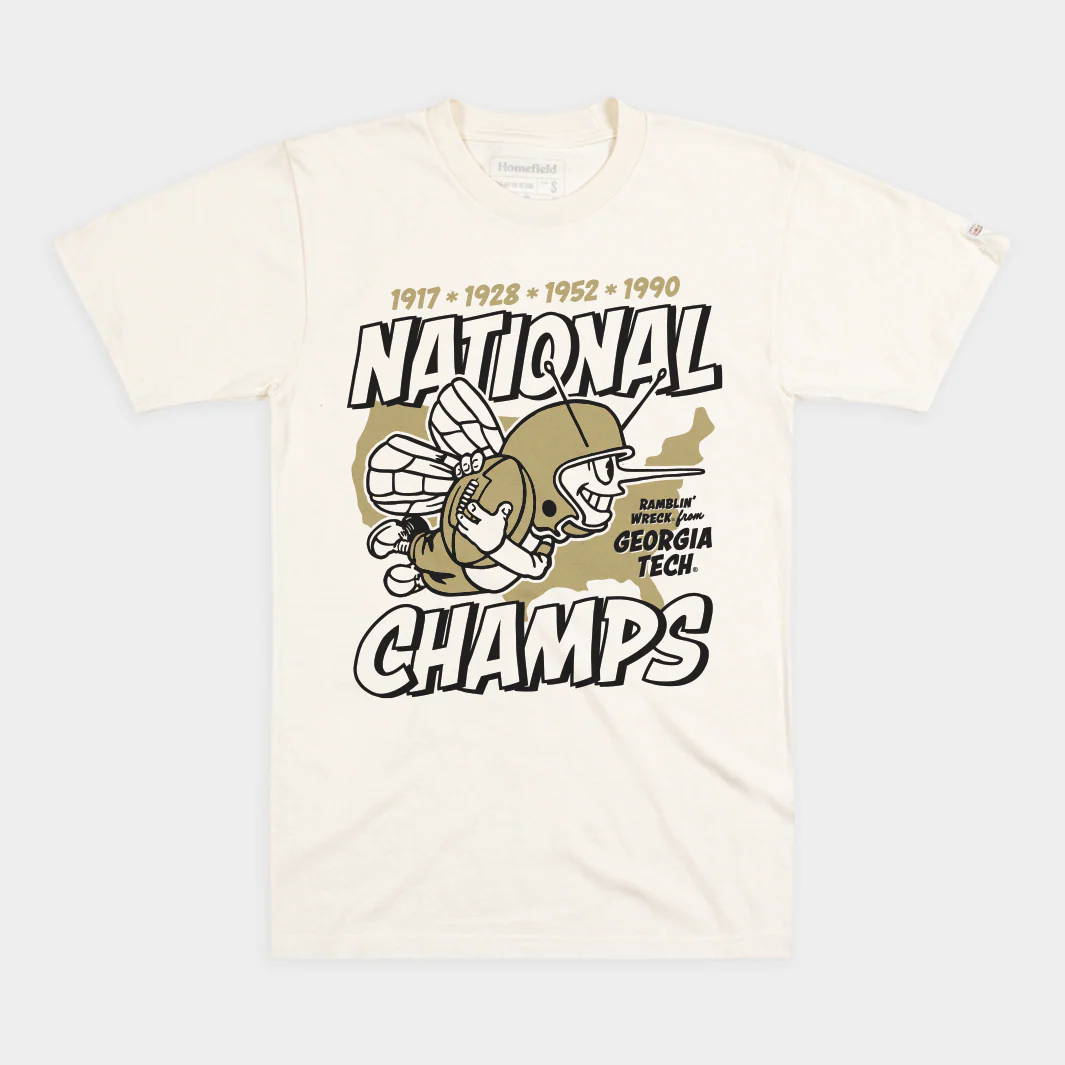 Georgia Tech Football Four-Time National Champs Tee
