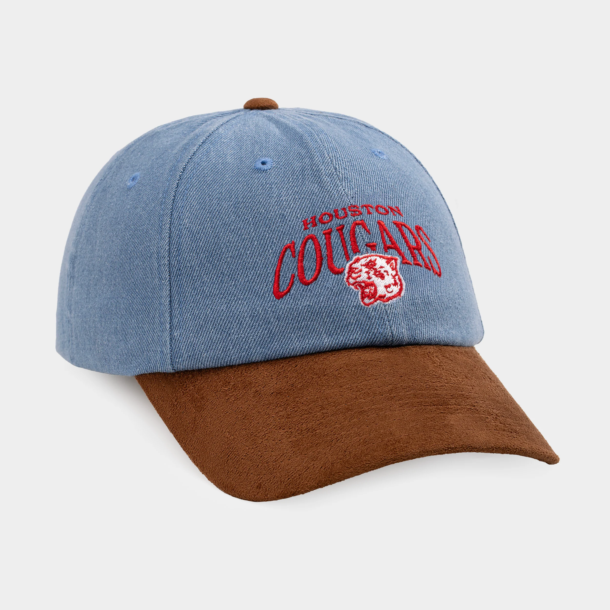Houston Cougars Denim and Suede Dad Hat - Image 2