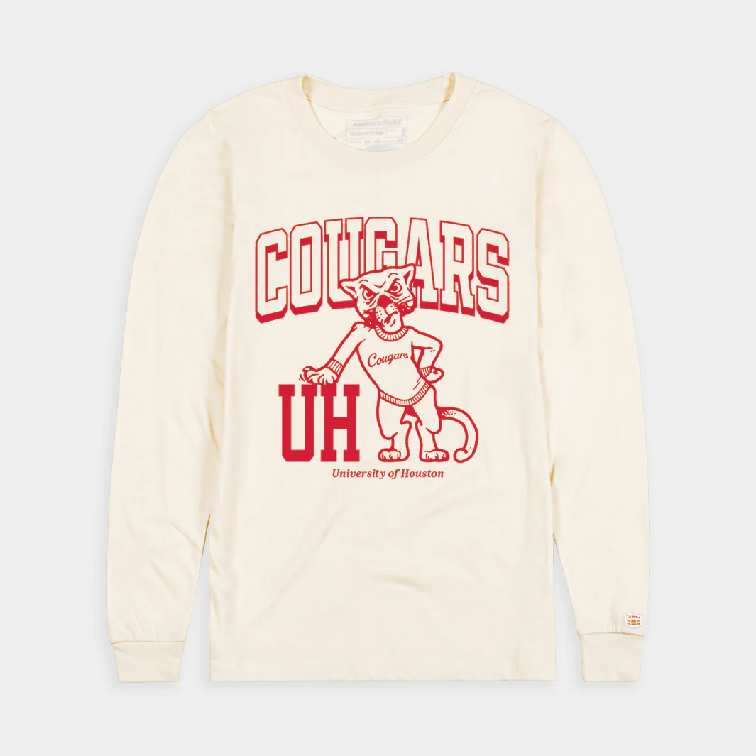 Houston Retro Leaning Cougar Long Sleeve