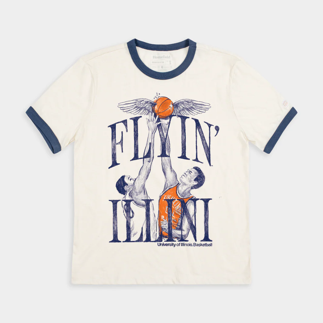 Illinois Basketball "Flyin' Illini" Retro Ringer Tee