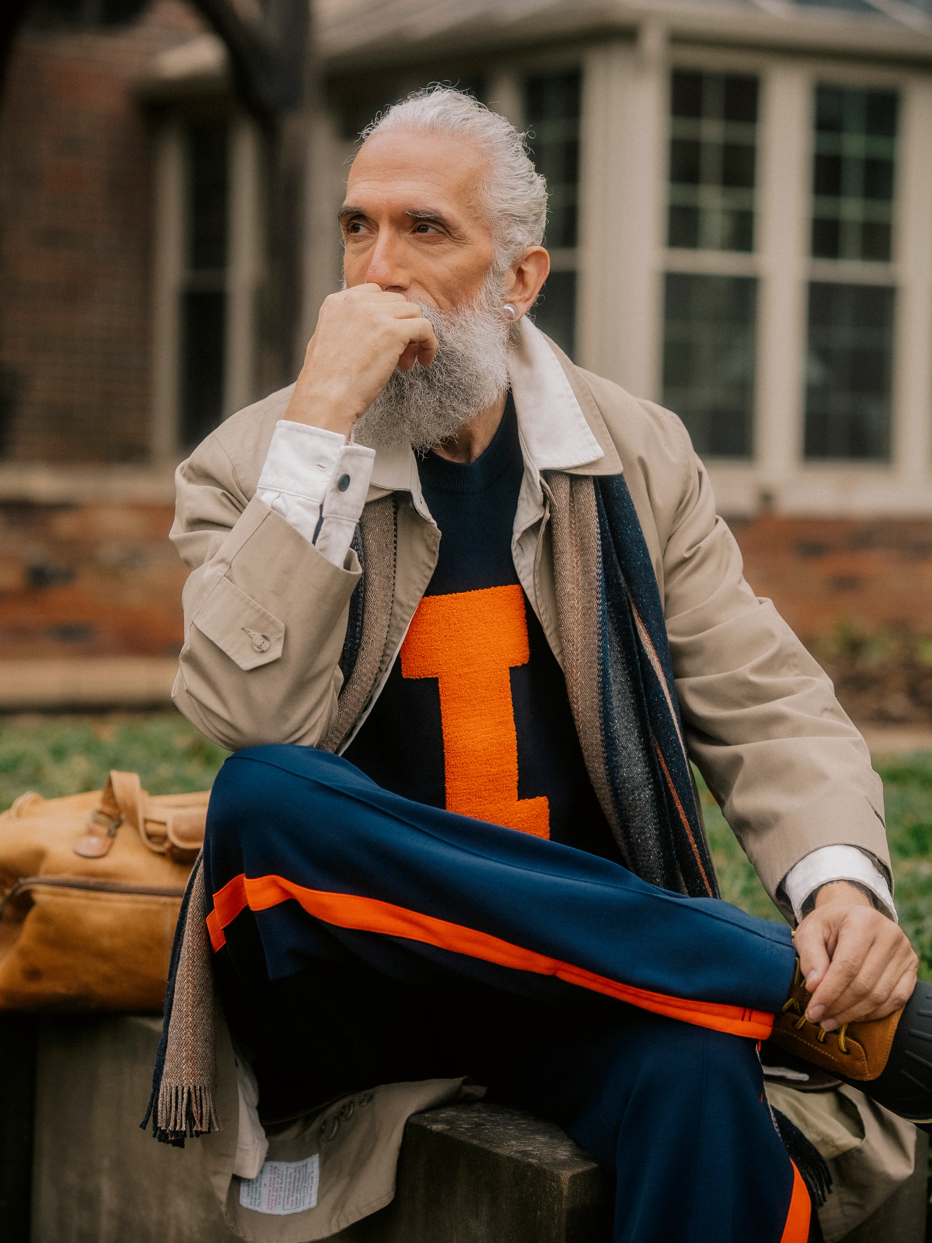 Illinois Fighting Illini Vintage Logo Knit Sweater - Image 3
