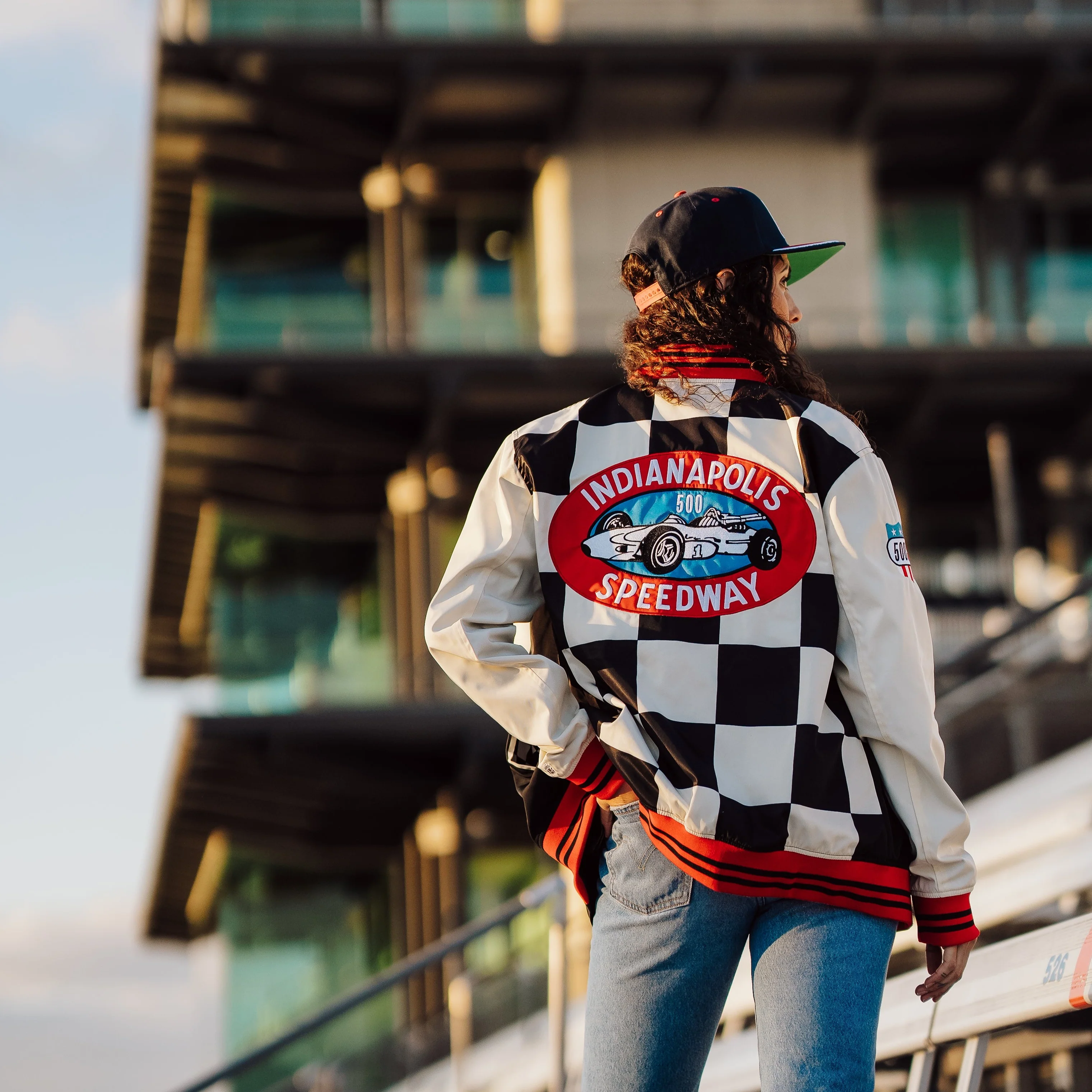 IMS Indianapolis 500 Checkered Flag Bomber Jacket - Image 6
