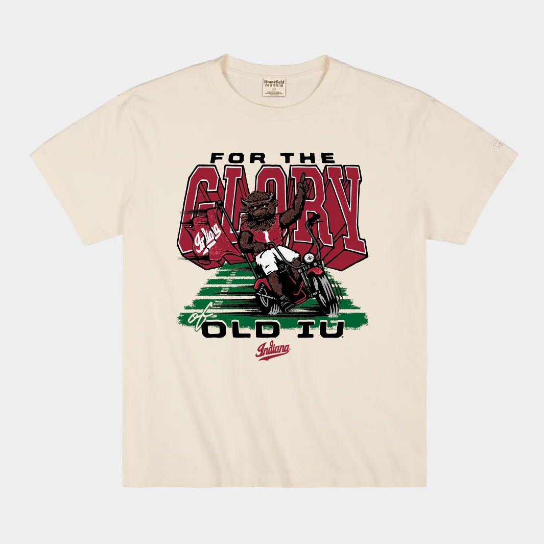 Indiana Football "For the Glory of Old IU" Bison Vintage Heavyweight Tee