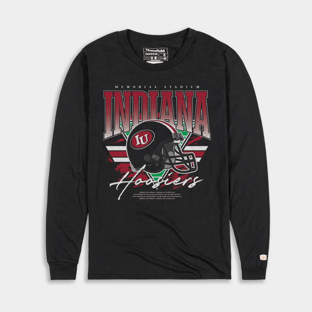Indiana Football Oval Logo Helmet Long Sleeve