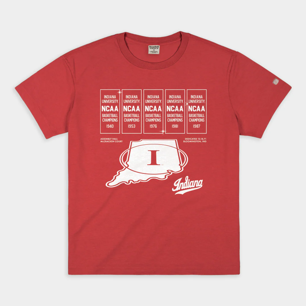 Indiana Hoosiers Assembly Hall Banners Vintage Heavyweight Tee