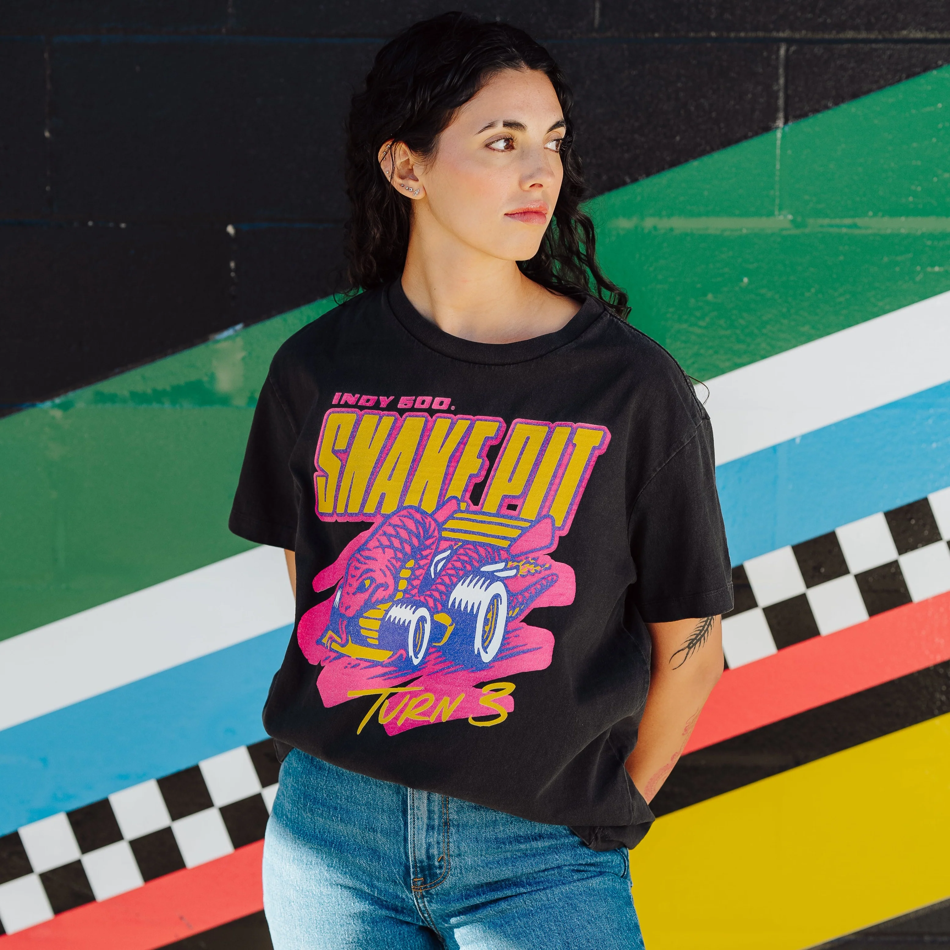 Indianapolis Motor Speedway Snake Pit Vintage Heavyweight Tee - Image 2