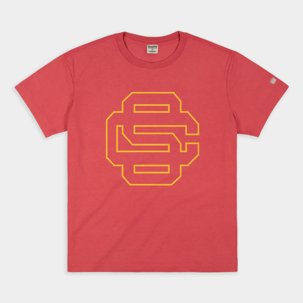 Interlocking SC Trojans Baseball Logo Vintage Heavyweight Tee