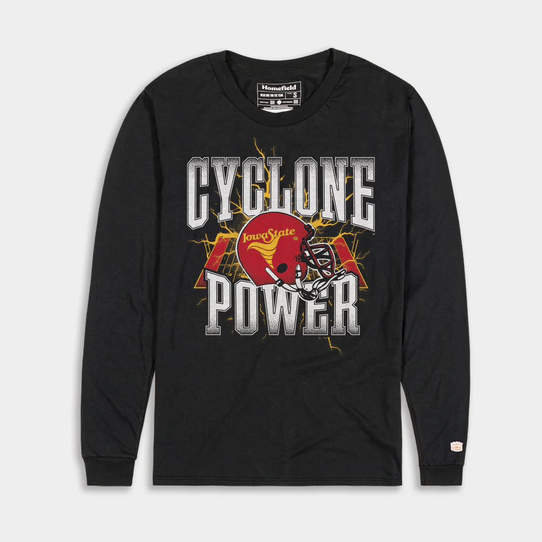 Iowa State Football "Cyclone Power" Helmet Long Sleeve Tee