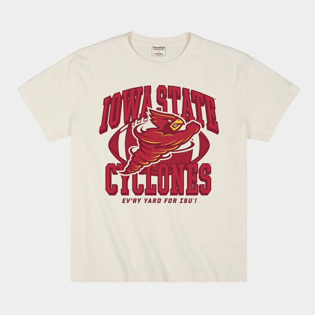 Iowa State Football Punching Cy 1995 Logo Vintage Heavyweight Tee