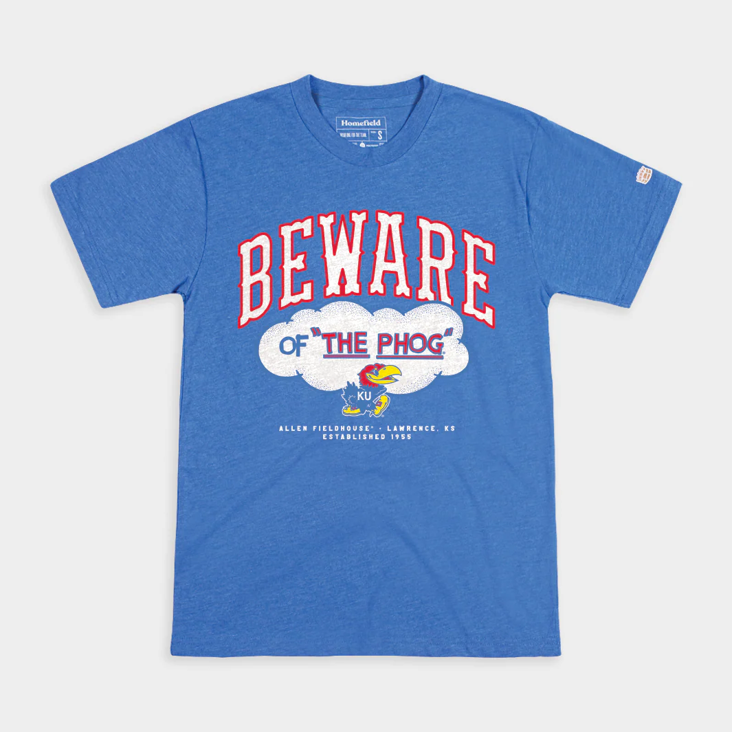 Kansas Jayhawks "Beware of The Phog" Allen Fieldhouse Tee