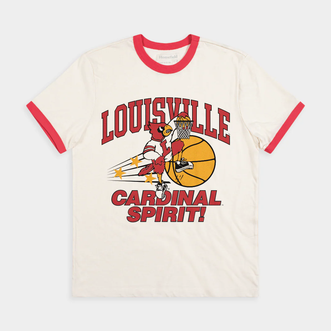 Louisville "Cardinal Spirit!" Basketball Ringer Tee