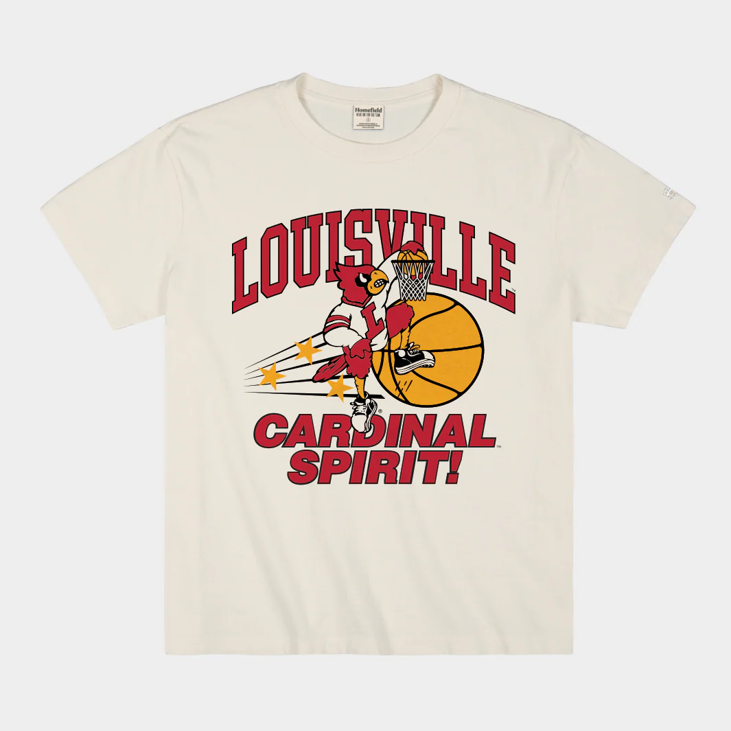 Louisville "Cardinal Spirit!" Basketball Vintage Heavyweight Tee