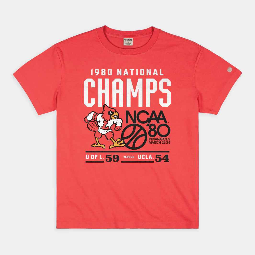 Louisville Men's Basketball 1980 NCAA Champs Heavyweight Tee