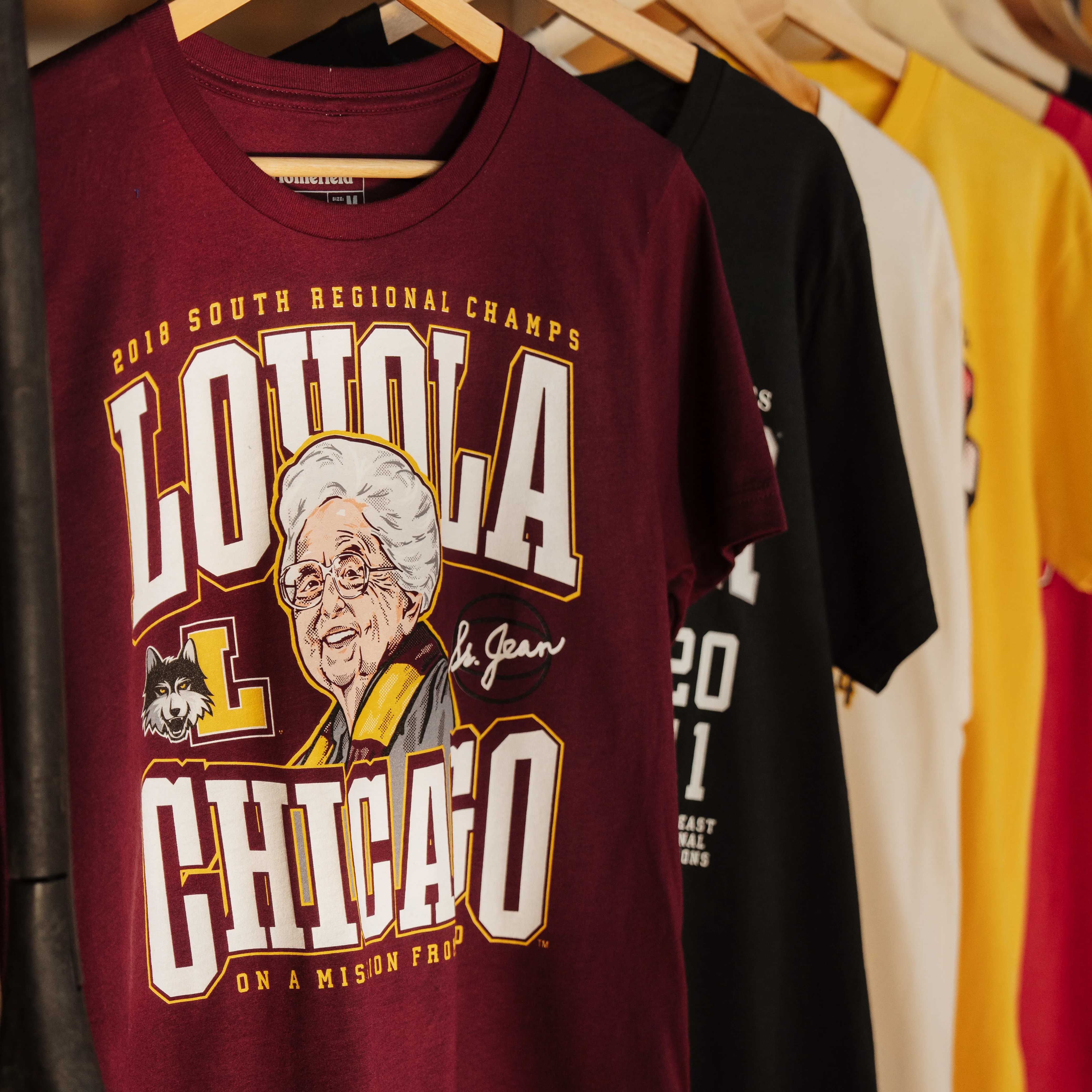 Loyola Ramblers Men's Basketball 2018 Sister Jean Tee - Image 2