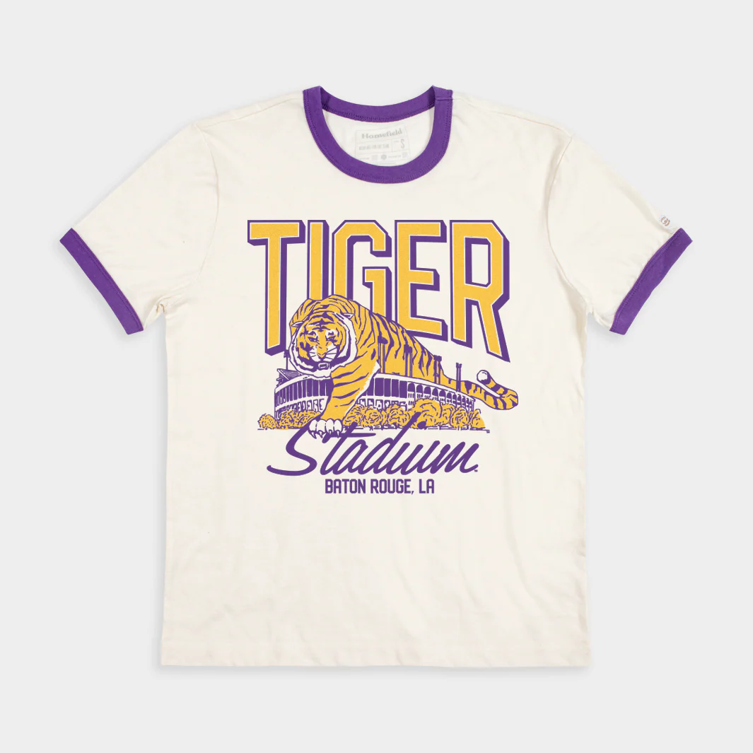LSU Football Tiger Stadium Ringer Tee