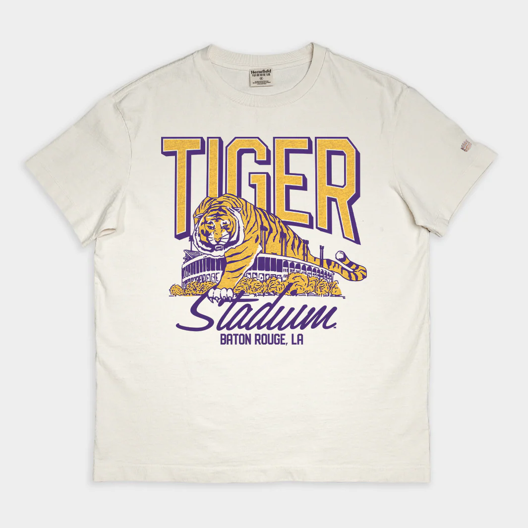 LSU Football Tiger Stadium Vintage Heavyweight Tee
