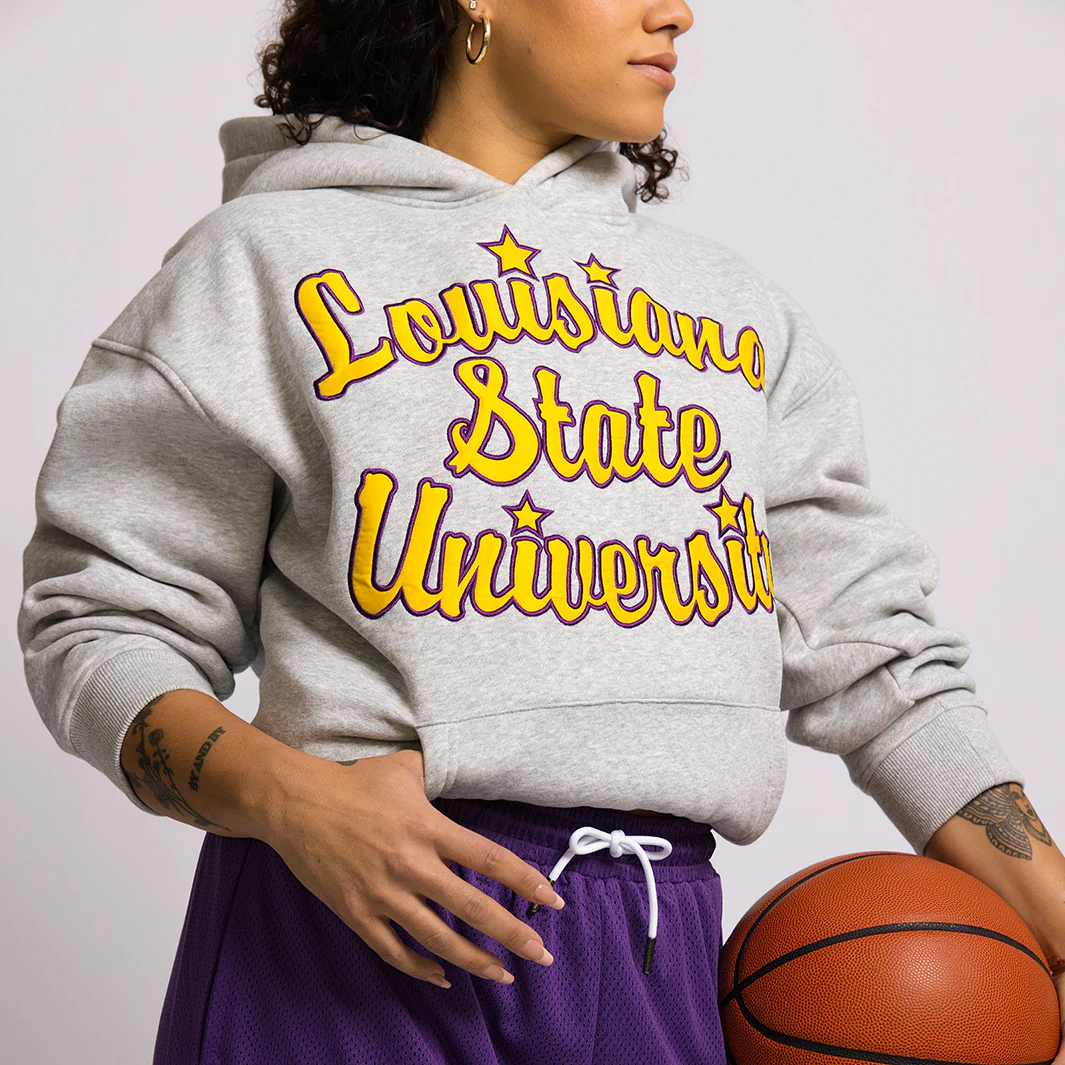 LSU Tigers 1980s Applique Heavyweight Hoodie - Image 3