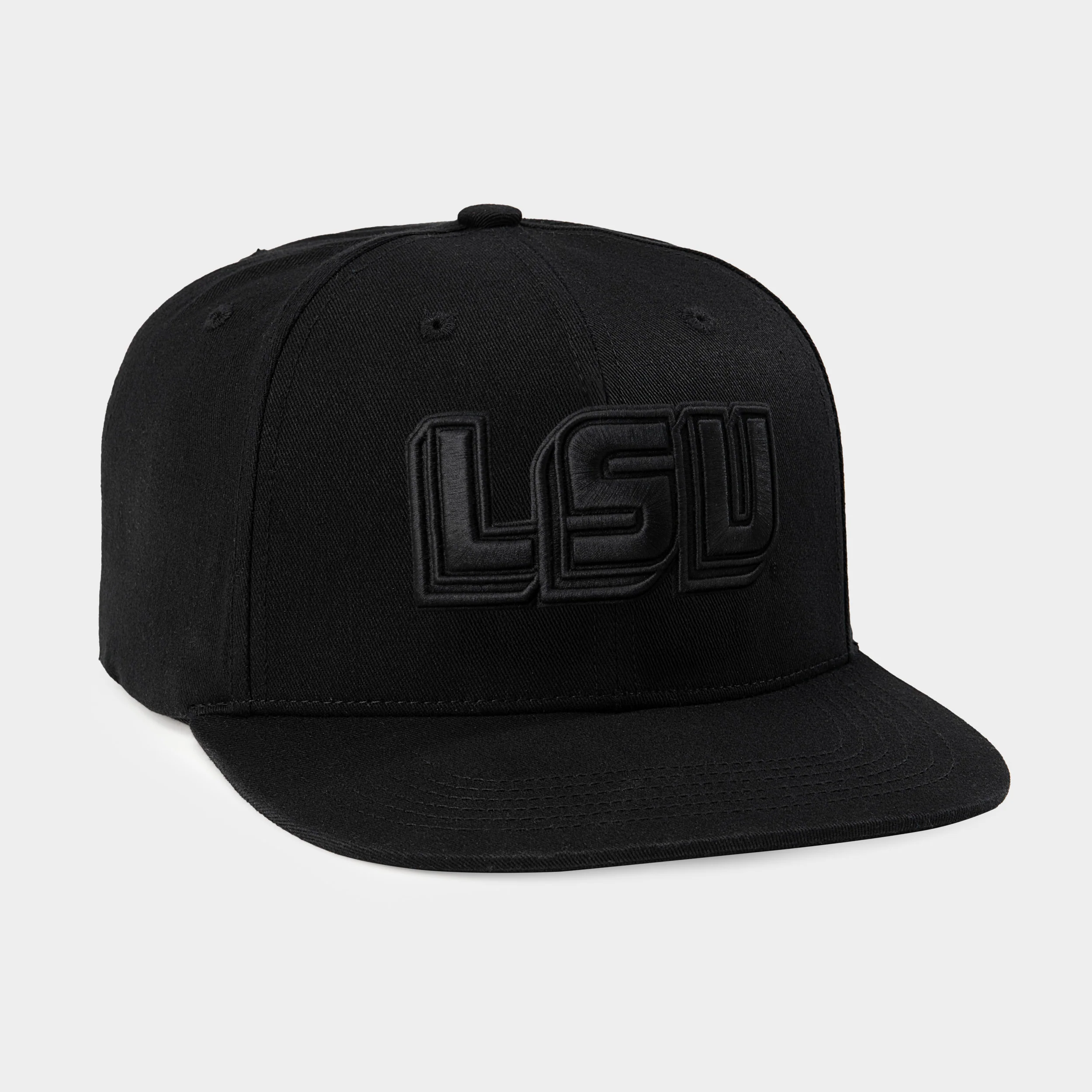 LSU Tigers Logo Blackout Snapback Hat - Image 2