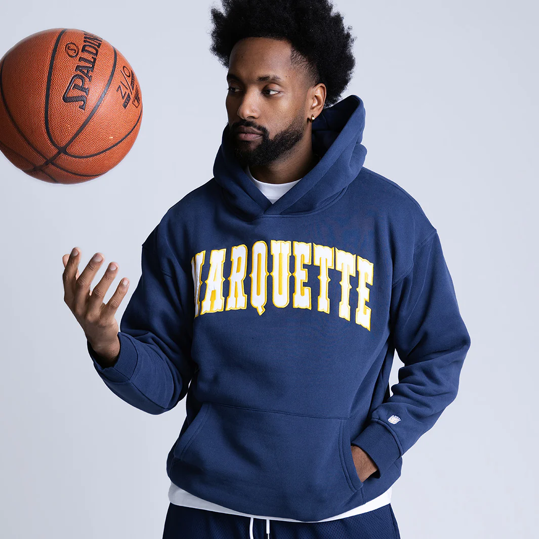 Marquette Golden Eagles 1980s Applique Heavyweight Hoodie - Image 3