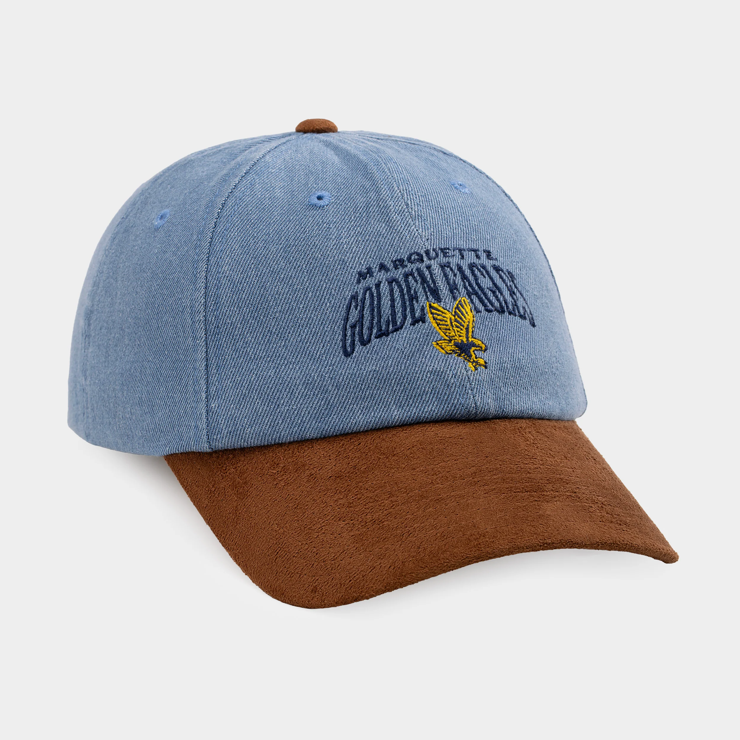 Marquette Golden Eagles Denim and Suede Dad Hat - Image 2