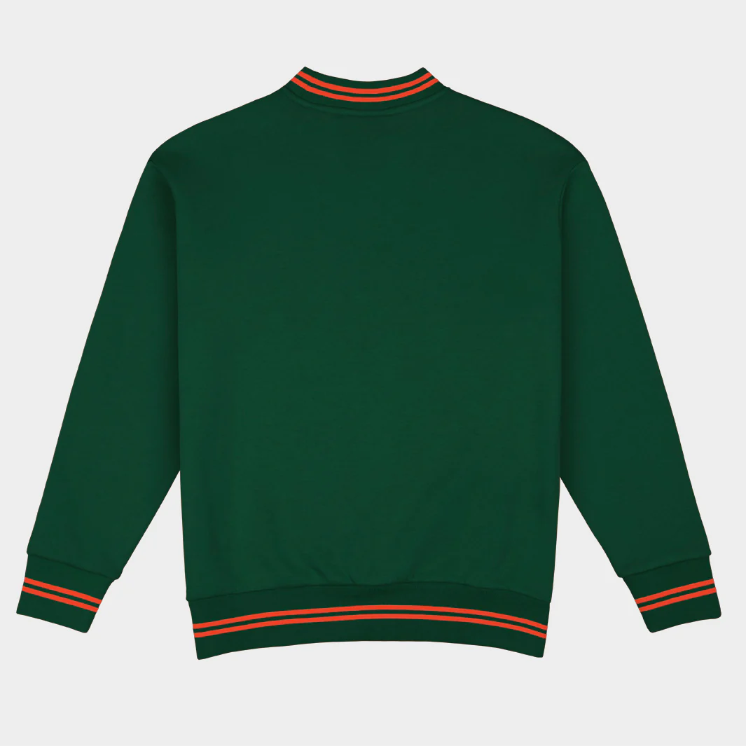 Miami Football Embroidered Tri-Stripe Crewneck - Image 2